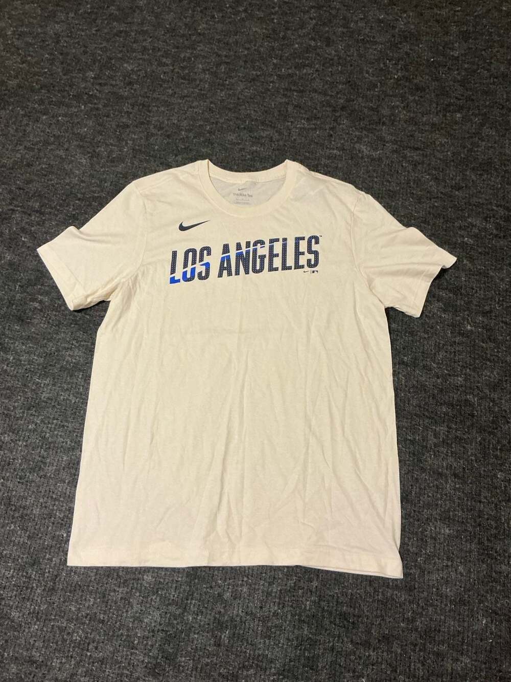 Los Angeles Dodgers Nike City Connect Wordmark T-Shirt Mens Size Large Cream